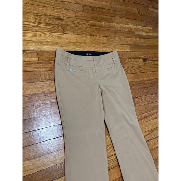 Express Womens Editor Bootcut Dress Pants Size 8 Camel Tan Stretch Trousers - Picture 2 of 5